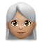 Woman- Medium Skin Tone- White Hair emoji on LG